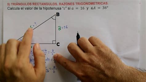 Calcular La Hipotenusa Razones Trigonometricas Youtube