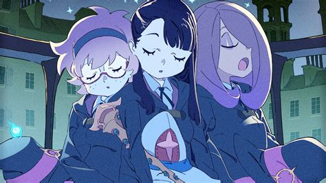 image lotte akko and sucy snoozing little witch academia wiki fandom powered by wikia
