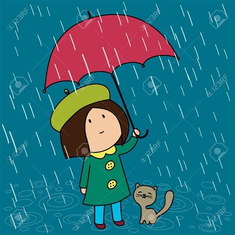 Rainy Day Cartoon Stock Vector Illustration And Royalty Free Rainy Day