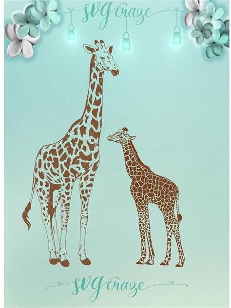 Mommy And Baby Giraffe Svg Files For Cricut Silhouette Dxf Etsy