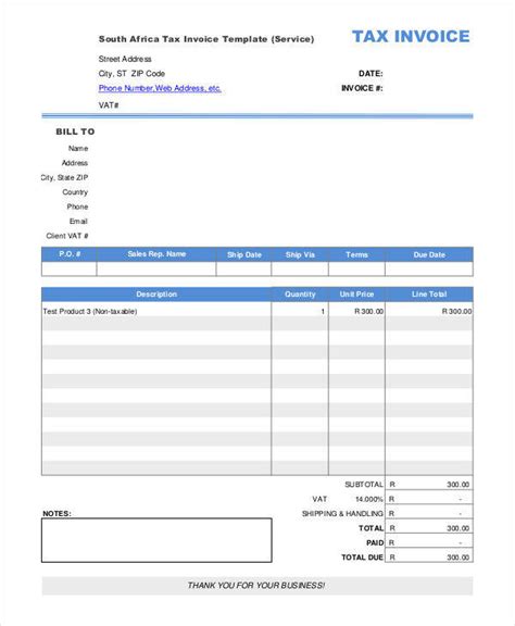 tax invoices  sample  format