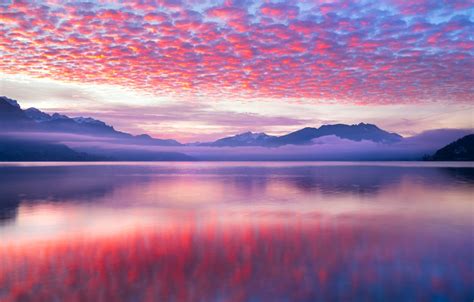 Wallpaper Sunset Mountain Lake Reflection Images For Desktop