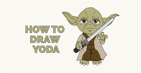 Allow the lines to meet so that they outline a blunt triangle. Easy Yoda Drawing That are Versatile | Little Website