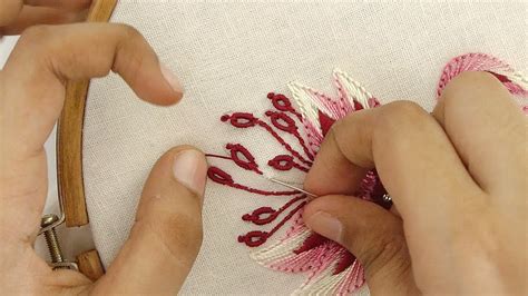Hand Embroidery Design With Two Threads Diy Stitching Youtube