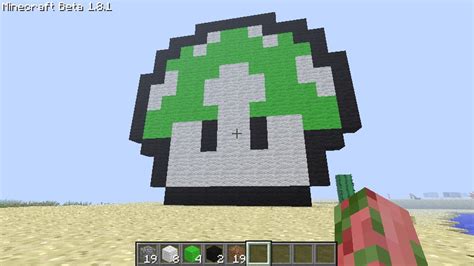 Mario 1 Up Mushroom Pixel Art Minecraft Map