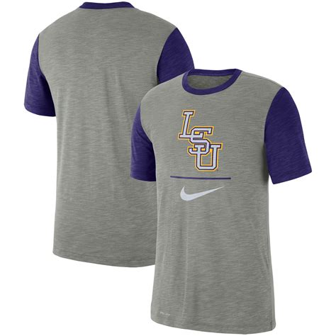 Lsu Tigers Nike Baseball Performance Cotton Slub T Shirt Heathered