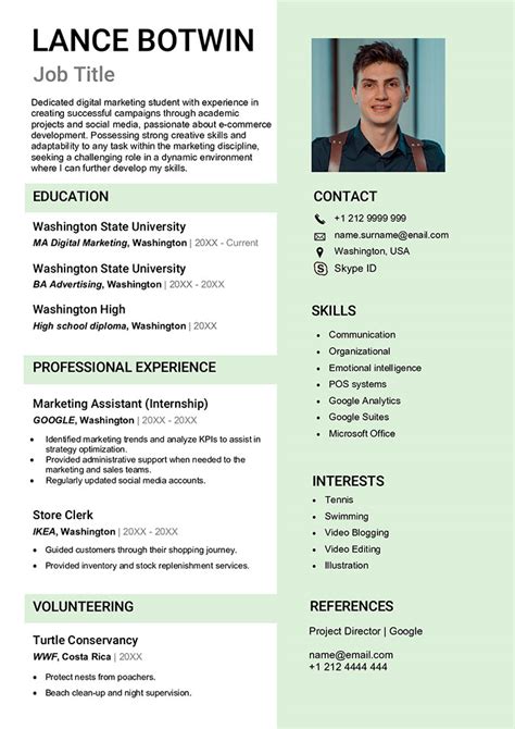 Curriculum Vitae Template Writing Guide Free Download