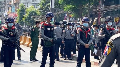 Myanmar Thousands Take To The Streets Of Yangon To Protest Against Military Coup Amid Internet