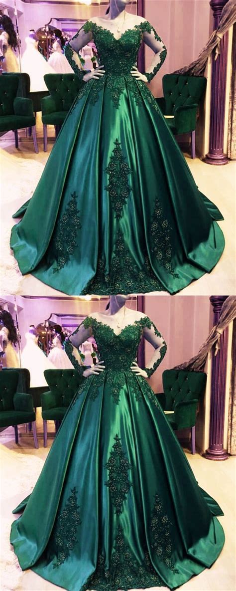 Dark Green Ball Gownemerald Green Prom Dressball Gown Wedding Dress