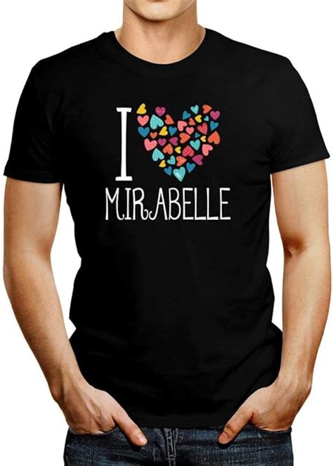 Idakoos I Love Mirabelle Colorful Hearts T Shirt Schwarz X Groß Amazonde Fashion
