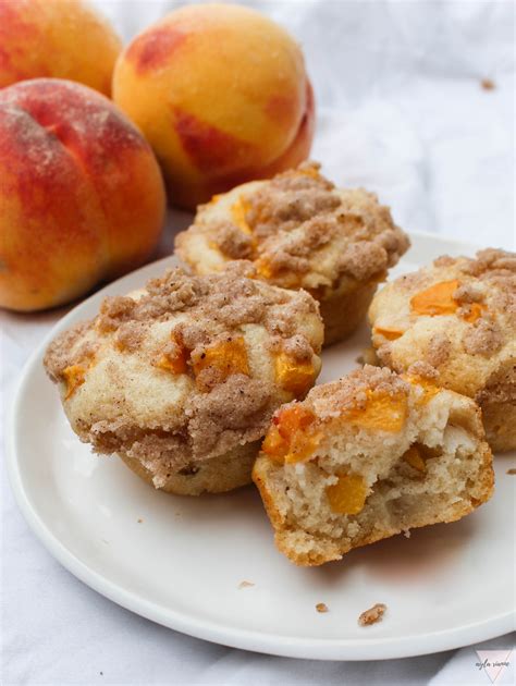 Vegan Peach Crumble Muffins Life With Ayla Rianne