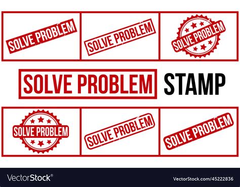 Solve Problem Rubber Stamp Set Royalty Free Vector Image