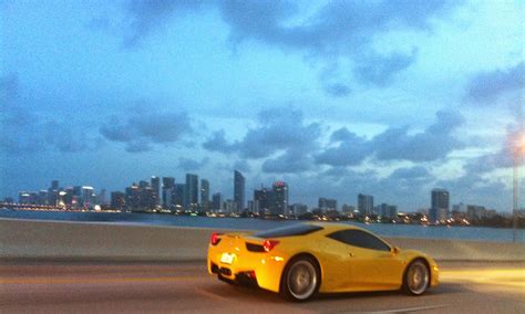 Exotic Cars On The Streets Of Miami Ferrari Italia 458 Downtown Miami