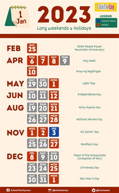 Plan Ahead 2023 Long Weekends And Holidays Cheat Sheet Clickthecity