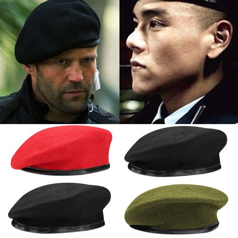 fashion military soldier army hat unisex men women wool beret cap men hot berets male hats in
