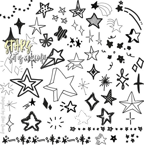 Hand Drawn Vector Stars Vector Digital Doodle Stars Stars Clipart