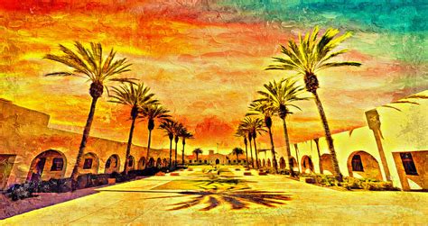 Chula Vista city hall and civic center - impasto oil painting Digital