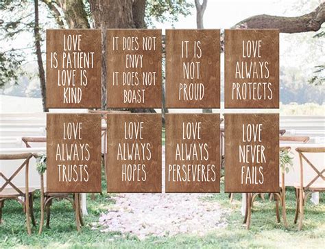 Wooden Signs Wedding Aisle Signs 1 Corinthians 13 Love Is Etsy Polska
