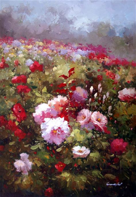 Rose Garden By Graceful Original Oil Painting Anazao Galleries