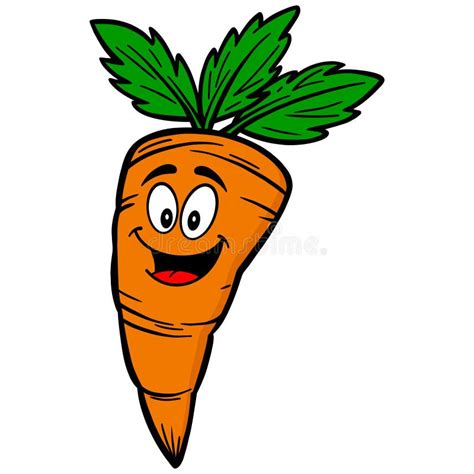 Carrot Mascot Character With Smile Expression Vector Illustration