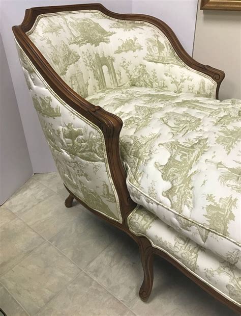 See more ideas about fainting couch, chaise lounge, couch. Carved French Chaise Fainting Couch with Quilted Toile ...