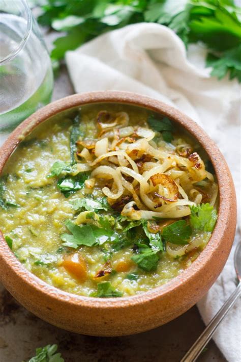 Say goodbye to mushy and uncooked rice! Herbed Split Pea & Basmati Rice Soup with Caramelized ...