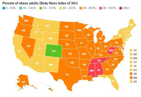 Obesity Chart By State Labb By Ag