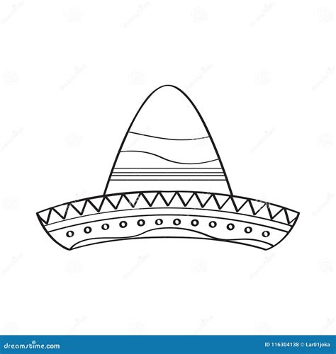 Bosquejo Tradicional Del Sombrero Mexicano Ilustraci N Del Vector Ilustraci N De Aislado