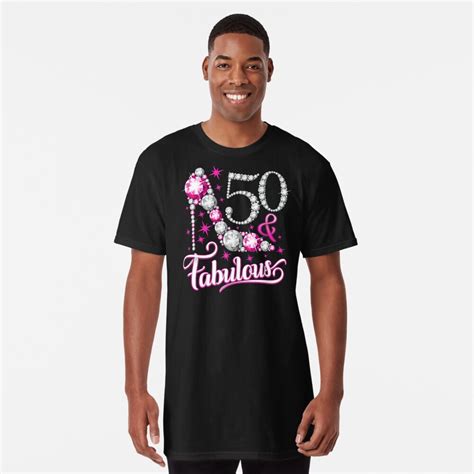 50th birthday t shirt fifty and fabulous t shirt for ladies women t shirt by iclipart