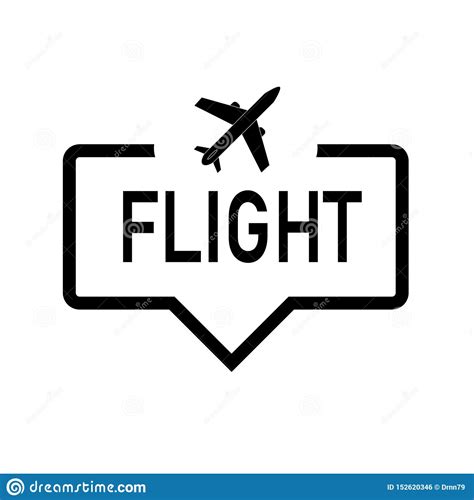 Flight Speech Bubble With Icon Isolated Flat Design On White