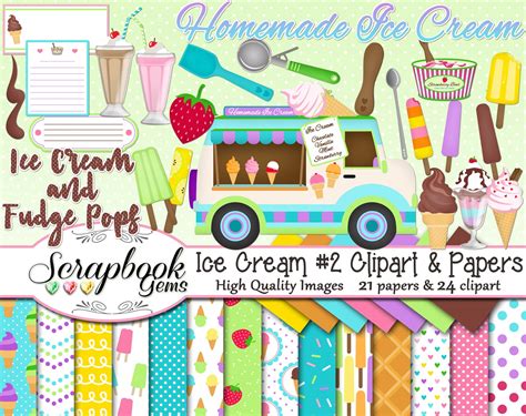 ICE CREAM BUNDLE Kits In Cliparts Papers Etsy