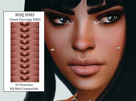 Cheek Piercings Nb01 By Msqsims From Tsr • Sims 4 Downloads