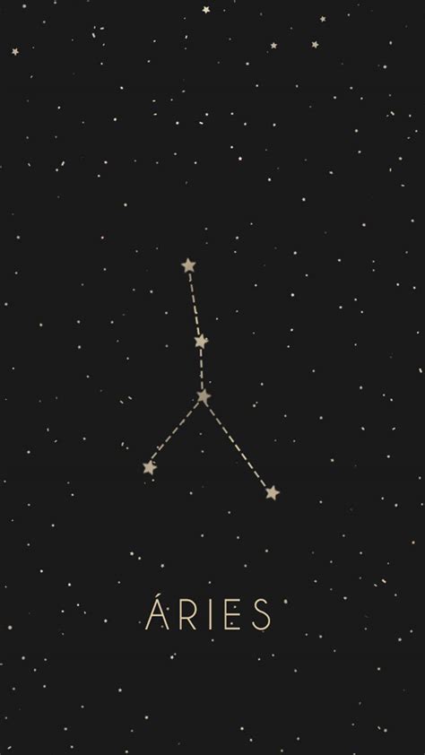 Download Black Minimalist Aries Star Constellation Sign Wallpaper