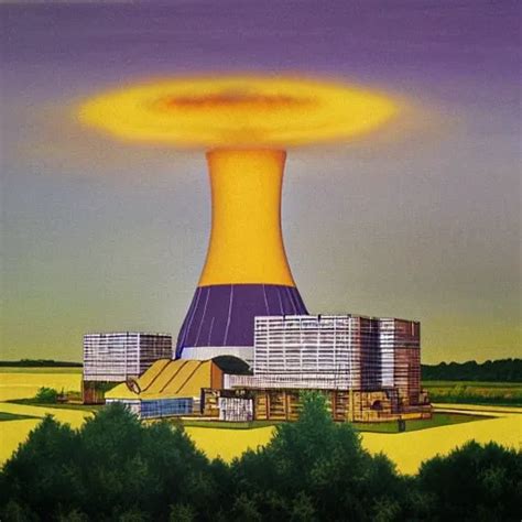 The Springfield Nuclear Power Plant An Oil Painting Stable Diffusion
