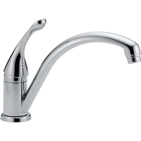 Installation requires the use of a support and a key provided in the kit. Delta Collins Lever Single-Handle Standard Kitchen Faucet ...