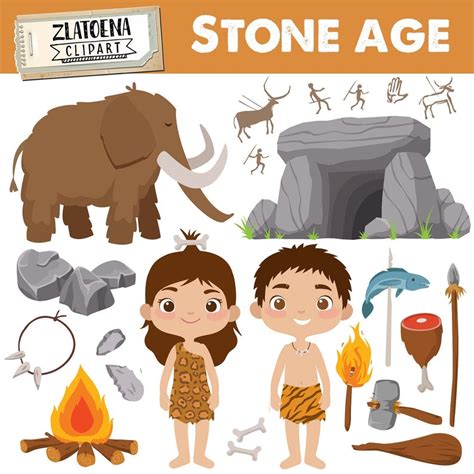 Prehistoric Clipart Stone Age Clipart Ice Age Graphics Caveman Clip Art