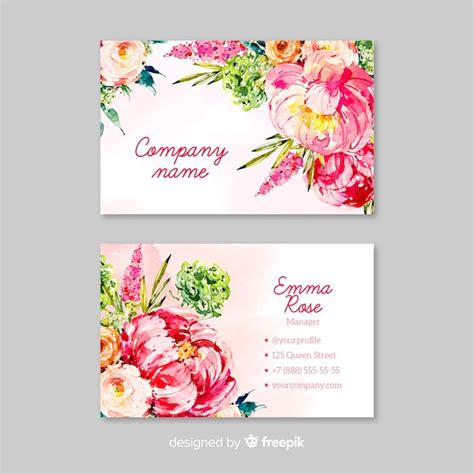 Free Vector Watercolor Business Card Template