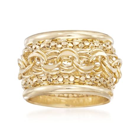 14kt Yellow Gold Chain Link Ring Ross Simons