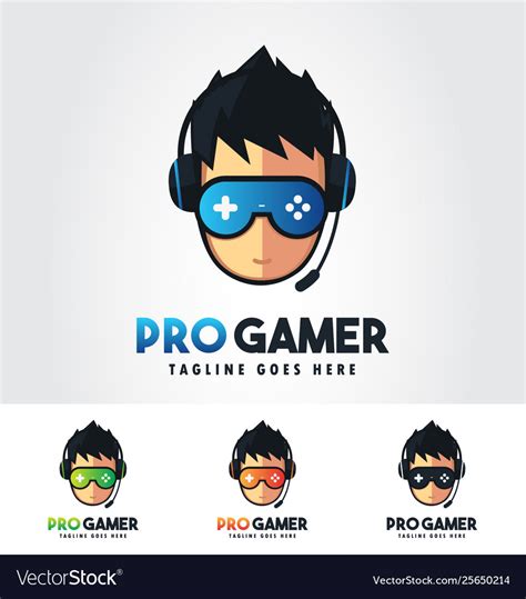 Pro Gamer Gaming Logo Design Template Bundle Vector Image