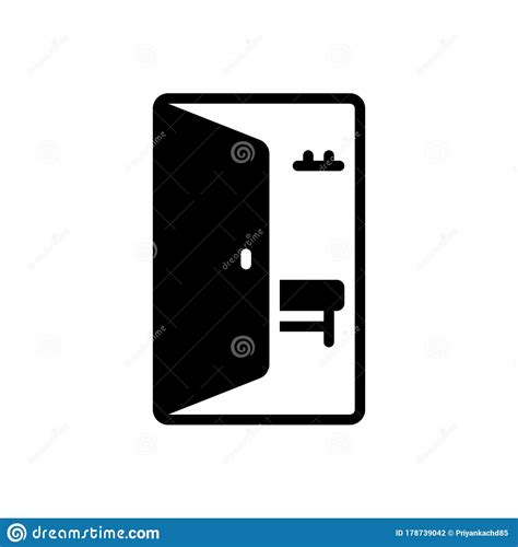 Black Solid Icon For Inside Within And Inboard Stock Vector
