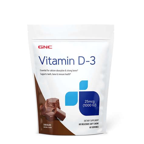 Vitamin D 3 Soft Chews 1000iu Chocolate Gnc