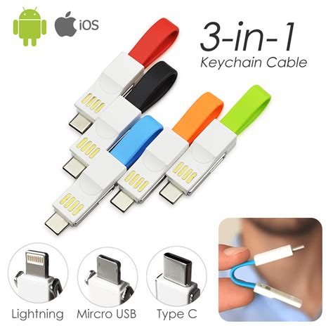 3 In 1 Keychain Cable Keychain Usb Cable Lightning