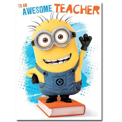 Awesome Teacher Thank You Minions Card Minion Shop