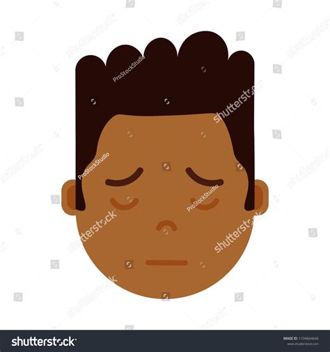African Boy Head Emoji Facial Emotions Stock Vector Royalty Free