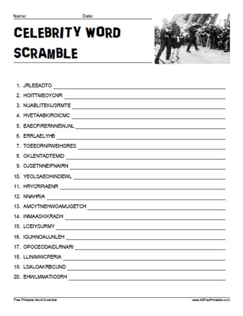 7 Best Images Of Printable Word Scrambles With Answers