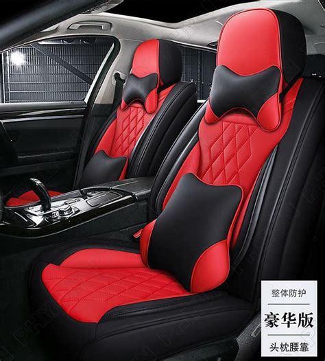 luxury pu leather car seat cover universal front and rear full surrounded cushions 928689345819 ebay