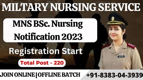Miltary Nursing Service Mns Bsc Nursing Notification 2023