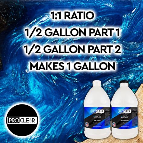 Super Clear Epoxy Resin 1 Gallon Kit Easy Mixing General Purpose Cures
