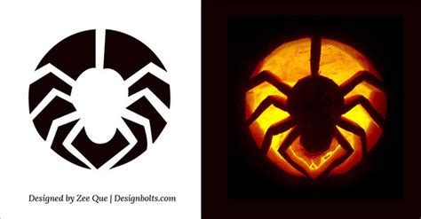 Free Printable Spider Halloween Pumpkin Carving Pattern Designs