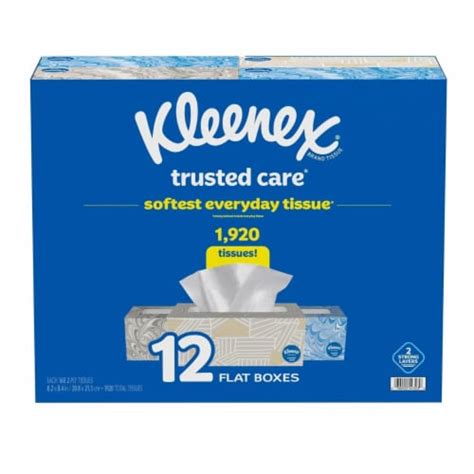 Kleenex Trusted Care 2 Ply Facial Tissues Flat Boxes 160 Tissuebox
